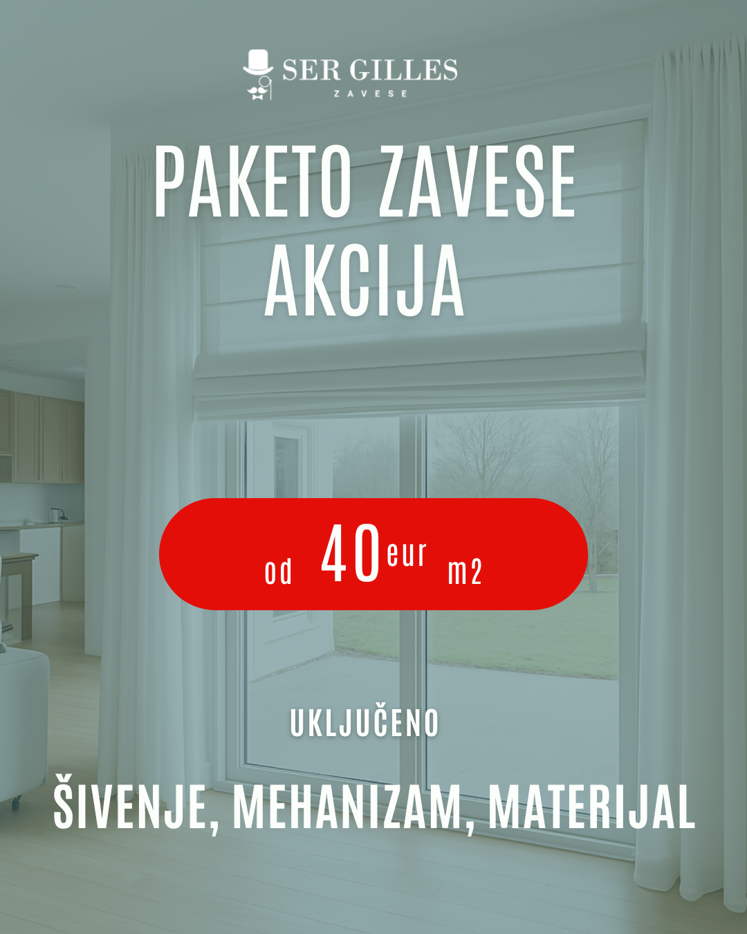 Paketo zavese akcija 40eur po m2