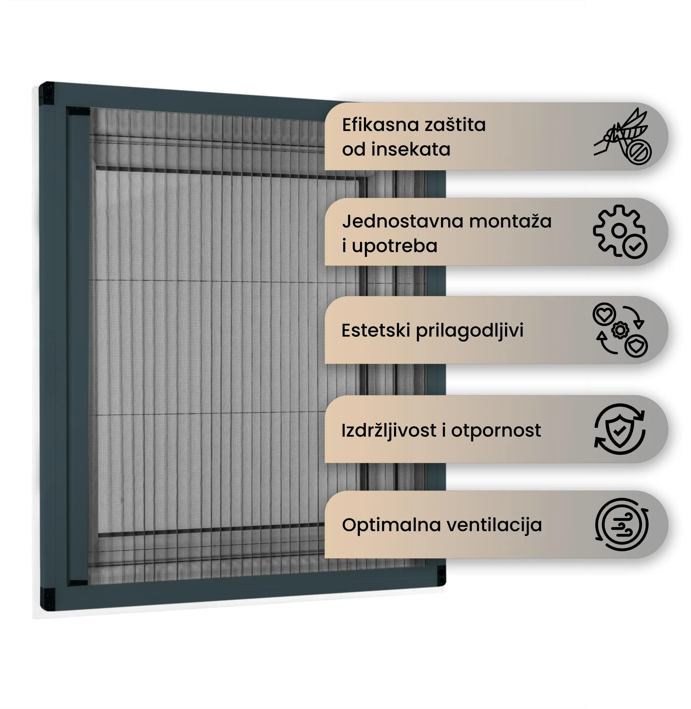 Komarnici specifikacija